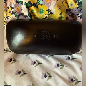 Coach Black Embossed Leather Sunglasses Case